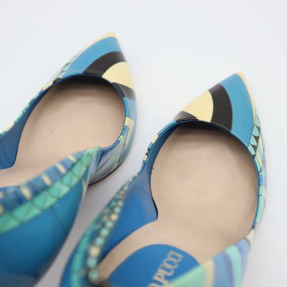 Emilio Pucci Patent Leather Abstract Printed Pumps Size 39 EU - Picture 8 of 12